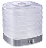 Deshidrator de alimente Daewoo DD450W, 400 W, 5 tavi, temperatura reglabila 35-70&deg;C, ventilator integrat, inox, Resigilat, Grad A