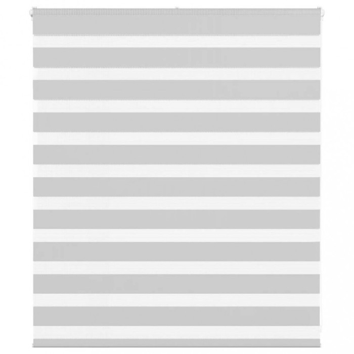 Jaluzea tip zebra gri deschis lățime țesătură 125,9cm poliester
