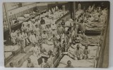 MILITARI GERMANI IN SPITAL DE CAMPANIE , FOTOGRAFIE IN INTERIOR , FORMAT CARTE POSTALA , PERIOADA PRIMULUI RAZBOI MONDIAL