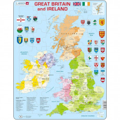 Puzzle Harta Politica a Marii Britanii si a Irlandei (EN), 48 piese Larsen LRK18 B39016693 foto
