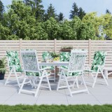 vidaXL Perne de scaun spătar &icirc;nalt, 6 buc., model frunze, textil