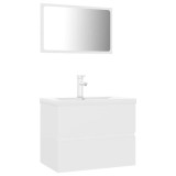 Cumpara ieftin Set mobilier de baie, alb, lemn prelucrat