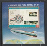 Guinea Ecuatoriala 1974 - A 100-a Aniversare a UPU S/S 1v MNH, Nestampilat