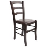 Scaun Paesana - cadru wenge - imitatie piele maro - 15611