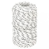 vidaXL Fr&acirc;nghie &icirc;mpletită pentru barcă, alb, 2 mm x 100 m, poliester