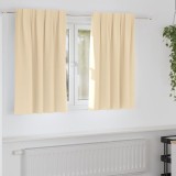Perdele cu perdele 2 pcs Crem 140 x 140 cm Poliester