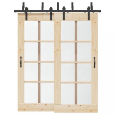 Gossi set feronerie pentru usa glisanta, negru, 183 cm, otel
