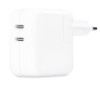 Incarcator retea 220V Apple, 2 x USB Type C, 35W, fast charge, alb, &quot;mw2k3zm/a&quot; (timbru verde 0.18 lei)