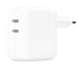 Incarcator retea 220V Apple, 2 x USB Type C, 35W, fast charge, alb, &quot;mw2k3zm/a&quot; (timbru verde 0.18 lei)