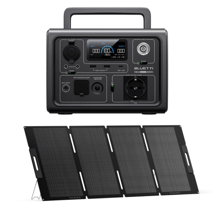 Pachet BLUETTI - Statie EB3A + Panou Solar PV200