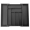 Cutie pentru tacamuri din bambus, cu 8 compartimente, pentru sertar, 52x43x5 cm, negru Kinghoff