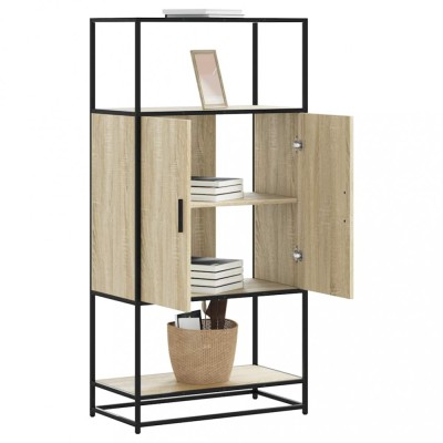 Gossi dulapuru stejar sonoma 68x35x139 cm lemn si metal prelucrat foto