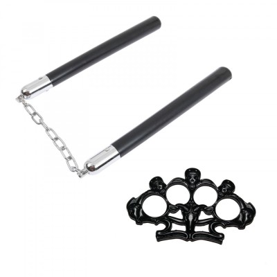Set Nunceag, 31 cm si box negru craniu foto