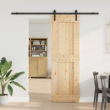 vidaXL Ușă glisantă NARVIK Natural și Negru 70 x 210 cm (213,5 cm) 3445305