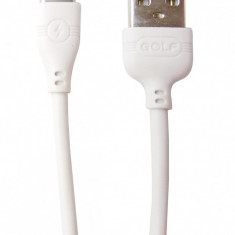 Cablu date/incarcare rapida Golf Wine Glass GC-63T USB 2.0 la USB Type C, 2A, 1 m, alb