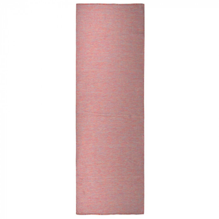 Covor de exterior, rosu, 80x250 cm, tesatura plata GartenMobel Dekor
