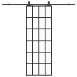 Cumpara ieftin Usa glisanta cu set de feronerie neagra 76x205 cm Sticla ESG