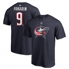 Columbus Blue Jackets tricou de bărbați grey #9 Artemi Panarin Stack Logo Name &amp; Number - M