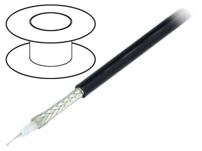 Cablu coaxial RG58 negru 100m foto
