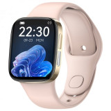 Cumpara ieftin Smartwatch iSEN JL08 Gold+Roz, 1.72 inch HD, Apel bluetooth, Asistent vocal, HR, Glicemie, VO2max, ECG, temperatura, NFC, IP67, 270mAh