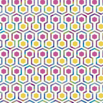 Noordwand Tapet &amp;bdquo;Good Vibes Hexagon Pattern&amp;rdquo;, roz și galben foto