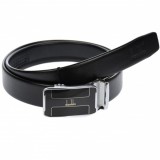 Curea din piele pentru barbati, catarama metalica fara ac, latime 3.5 cm, lungime reglabila, negru - LS222NSBR, Lucianis style