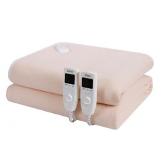 Patura cu incalzire electrica Soft Polar Fleece, 2 x 60 W, 160 x 140 cm, 5 trepte, Crem