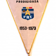 Fanion volei-Colegiul Judetean al Arbitrilor volei Prahova(1953-1973) 35x24 cm