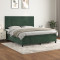 vidaXL Pat box spring cu saltea, verde &icirc;nchis, 180x200 cm, catifea