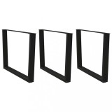 VidaXL Picioare de masă &icirc;n formă de V, 3 buc., negru, 100 x (72-73,3) cm, oțel