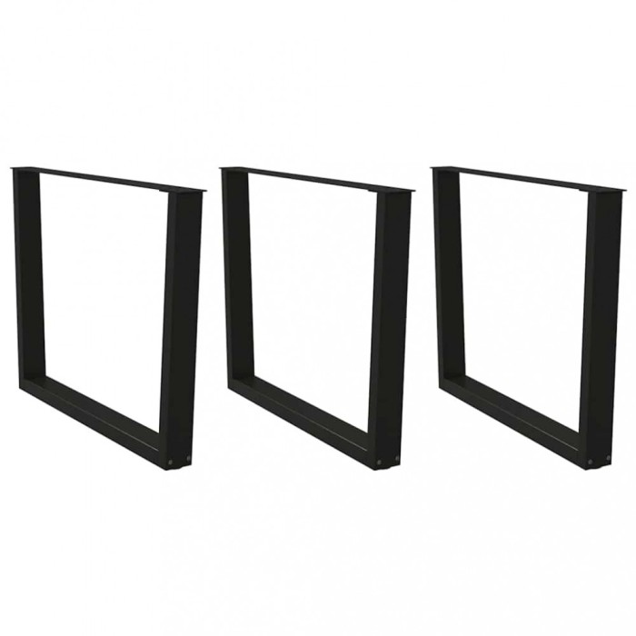 vidaXL Picioare de masă &icirc;n formă de V, 3 buc., negru, 100 x (72-73,3) cm, oțel