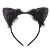 Coroniță Halloween Urechi Pisică Pene Negre Glitter Mov Verde OEM Accesorii Costume Carnaval Femei