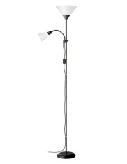 Lampa de podea Brilliant Spari, cu brat de citire, 60W, E27, negru alb - RESIGILAT