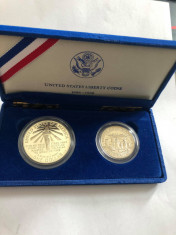 Set Monede Argint USA IN CUTIE SI CERTIFICAT - One Dollar 1986 foto