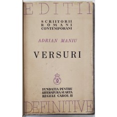 ADRIAN MANIU - VERSURI - BUCURESTI, 1938