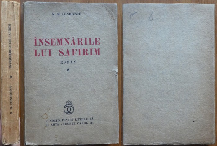 Condiescu, Insemnarile lui Safirim, 1936, ex. 37/50, autograf Nicolae Steinhardt