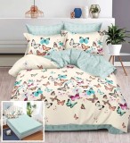 Cumpara ieftin Lenjerie Pat Layka Sx017, Bumbac, 6 Piese, Cu Elastic, Albastru, Crem, Imprimeu