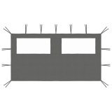 Perete lateral foisor cu ferestre, 4x2 m, antracit