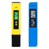 Cumpara ieftin Set testere apa digitale profesionale, calitate apa 4in1, solutii de calibrare, TDS,EC,PH si temperatura, albastru, galben