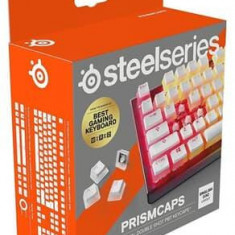 Kit taste pentru tastatura mecanica SteelSeries PrismCAPS, Layout UK (Alb)