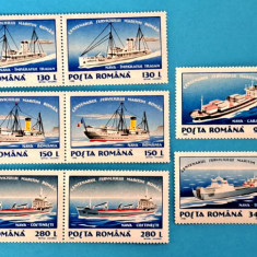 TIMBRE ROMANIA LP1380/1995 -Centenarul Serv. Maritim Roman -Serie în pereche MNH