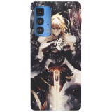 Husa compatibila cu Motorola Edge 20 Lite model Artoria Pendragon Lancer Fate Grand Order, Silicon, TPU, Viceversa, Transparent, Carcasa