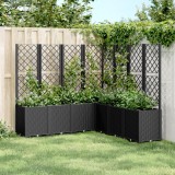 Jardiniera de gradina cu spalier, negru, 160x160x140 cm, PP GartenMobel Dekor