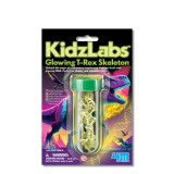 Jucarie schelete de T-Rex fosforescent, Glowing T-Rex Skeleton, KidzLabs Mini, 4M