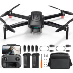 Drona HS175G cu Telecomanda, Camera 4K UHD, Senzor Sony, WiFi 5G, GPS, EIS, Tap-Fly, 60 min, Pliabila, USB, Geanta, 2 Baterii, Negru