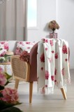 Patura Printemps 125&times;150cm, Culoare Roz/Alb, 55% Bumbac, 45% Poliester
