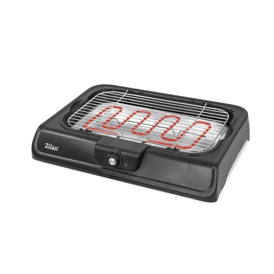 Gratar electric Zilan, 2000 W, 43 x 26 cm, termostat ajustabil, indicator luminos, Negru foto