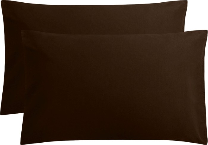 Set 2 huse perna din bumbac ranforce 100%, densitate 120 g/mp, Maro, 50/70cm