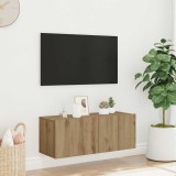 VidaXL Dulap TV perete, stejar artizanal, 80x30x30 cm, lemn prelucrat