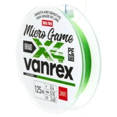 Fir Textil Lucky John Vanrex Micro Game X4 Braid Fluo Green, 125m, 0.06mm, 2kg